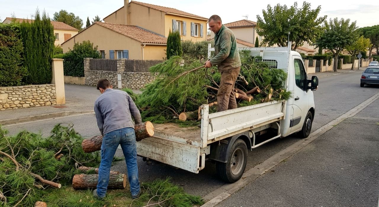 Après : le bois débité et chargé, terrain rendu libre